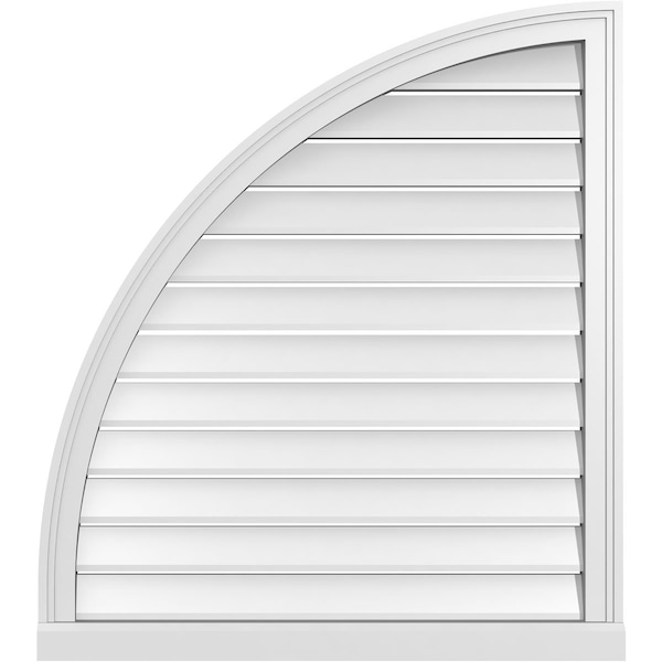 Ekena Millwork Quarter Round Top Left Surface Mount PVC Gable Vent w/ 2"W x 2"P Brickmould Sill Frame, 32"W x 36"H GVPQL32X3603SF - main